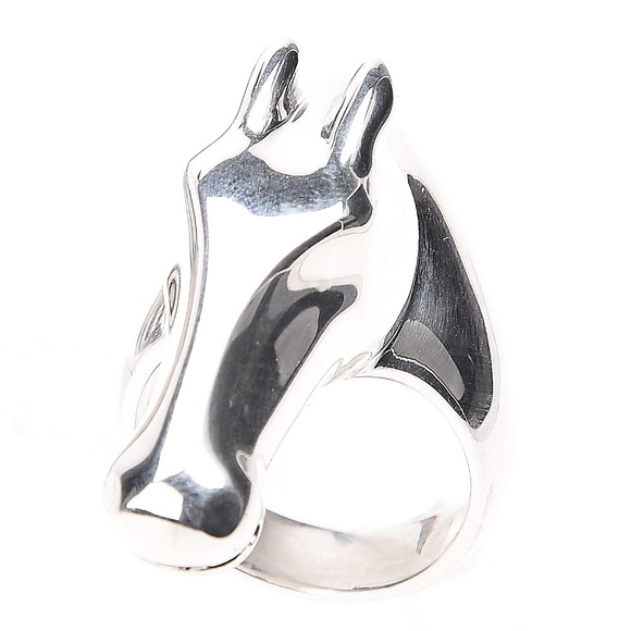 HERMES GALOP Horse Head Ring LARGE Model Sterling Silver US 6-6.25 (Hermes 52) - Picture 4 of 6